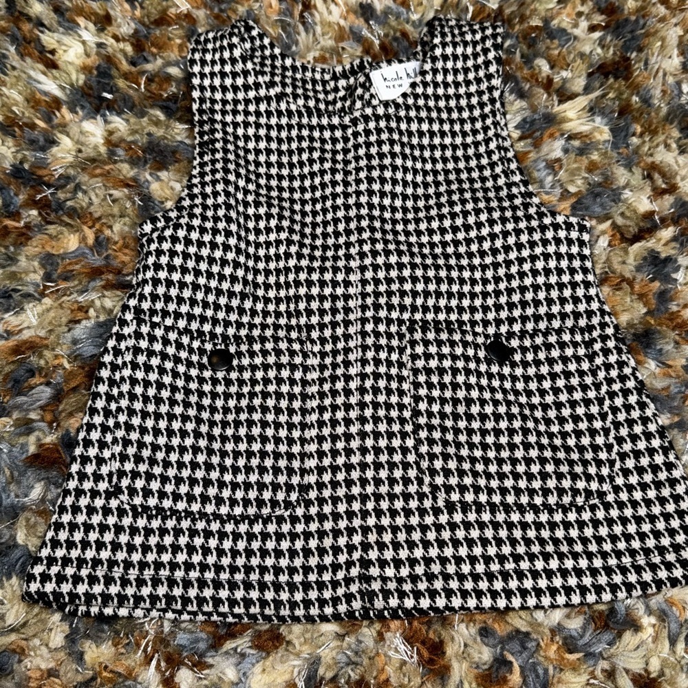 Nicole Miller New York houndstooth baby dress 0–3M classic black white